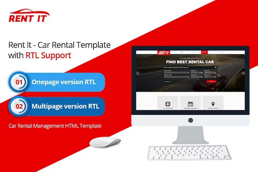 Rent It – Car Rental Template with RTL Support