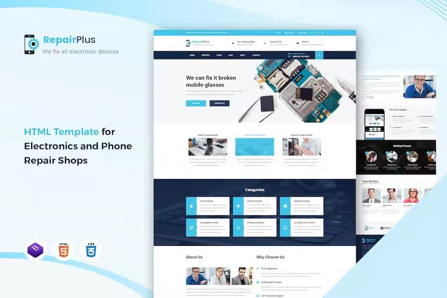 Repair Plus – Electronics and Phone HTML Template