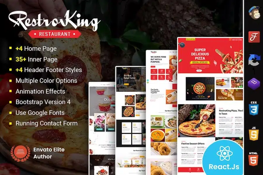 RestroKing – Cake Pizza & Bakery React Template