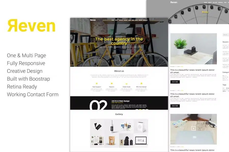 Reven – Creative Agency One & Multi Page HTML Template