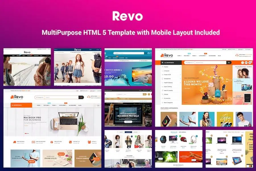 Revo – Responsive MultiPurpose HTML 5 Template (Mobile Layouts Included)