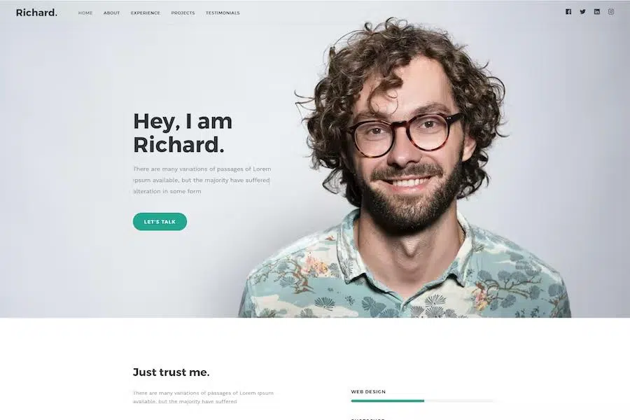 Richard – Easy Onepage Personal Template