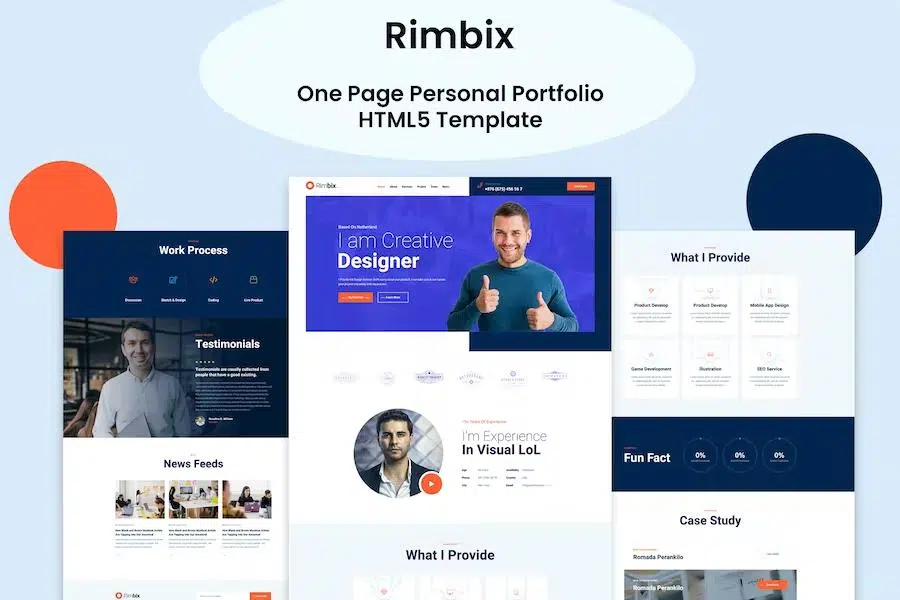 Rimbix – One Page Personal Portfolio HTML5 Template