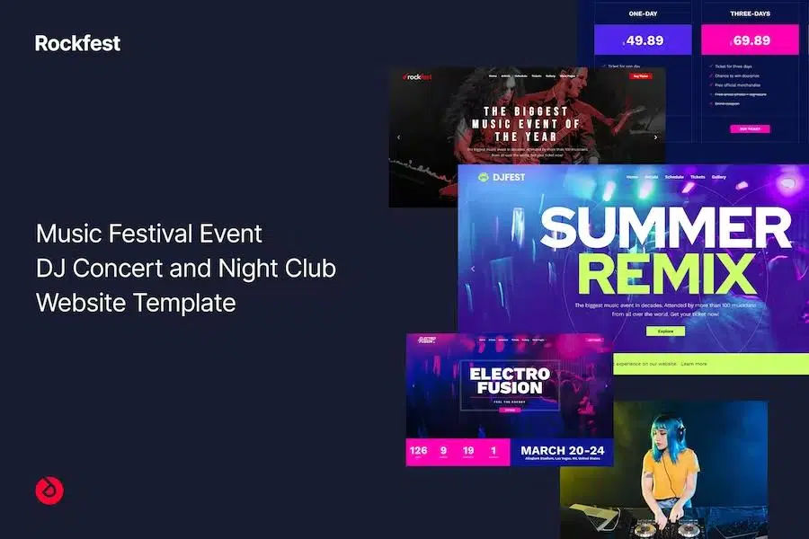 Rockfest – Music Festival Event, DJ Concert and Night Club Bootstrap 5 Website Template