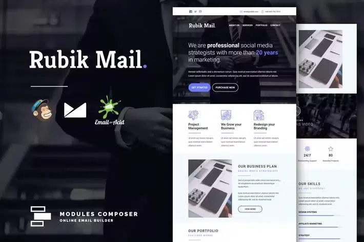 Rubik – Responsive Email for Agencies, Startups & Creative Teams with Online Builder