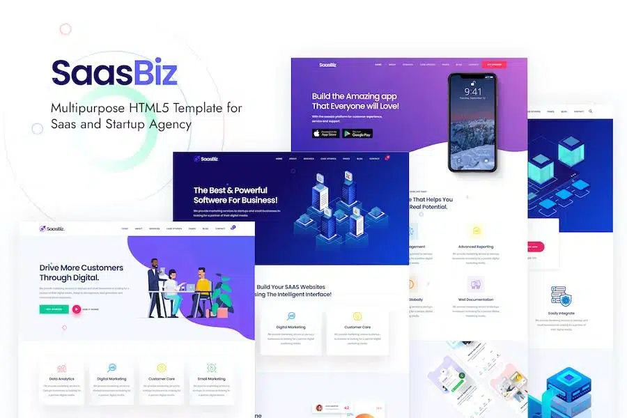 SaasBiz – Saas Startup HTML Template