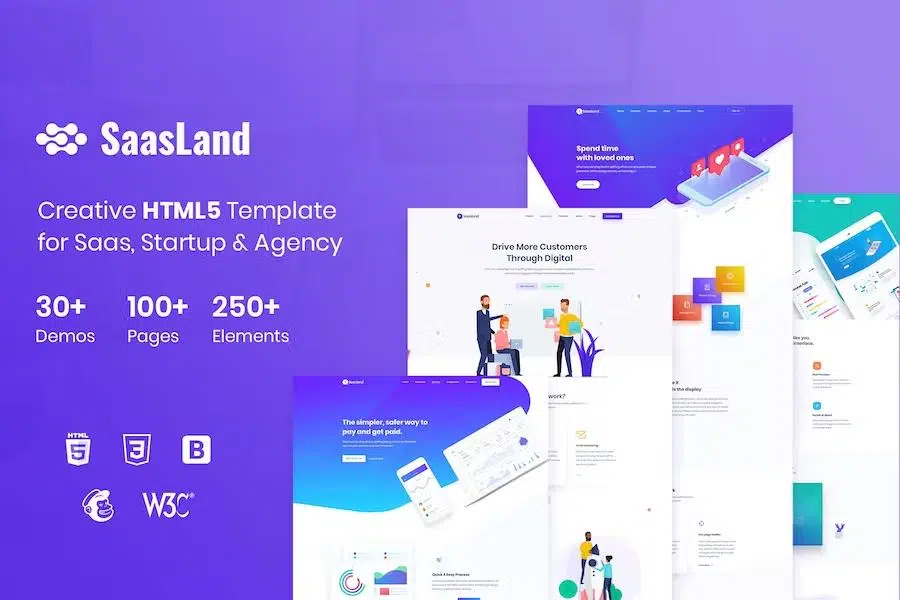 SaasLand – Creative HTML5 Template for Saas, Startup & Agency