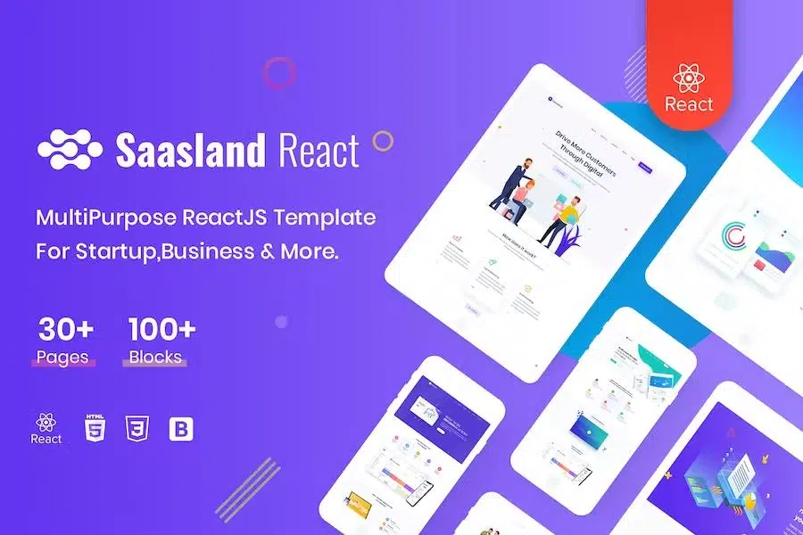 Saasland – MultiPurpose React Template For Startup Business