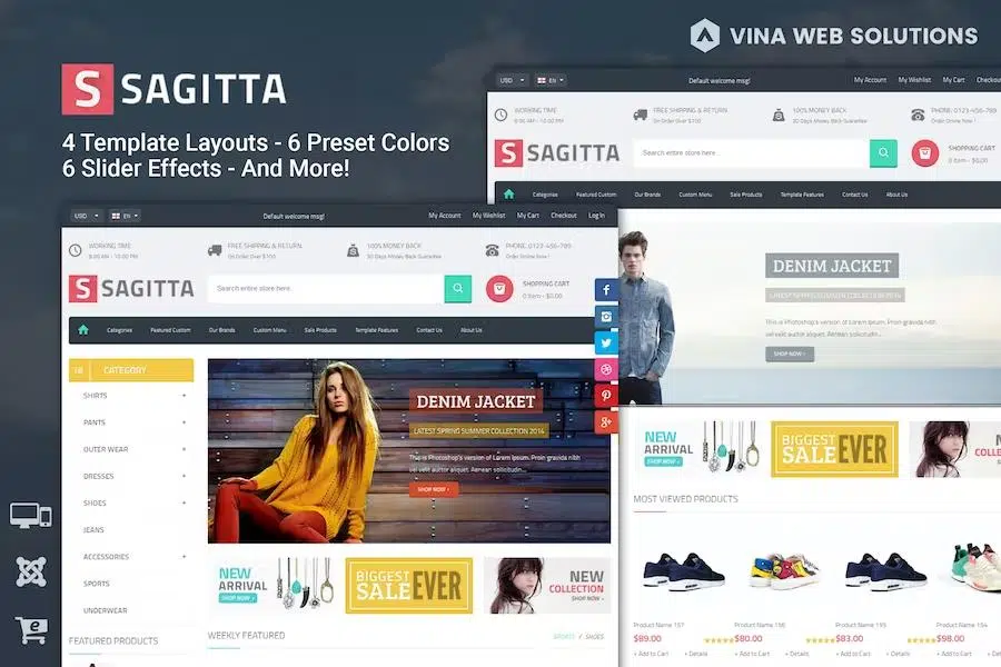 Vina Sagitta – Responsive Joomla eCommerce Template