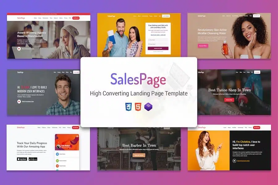 SalesPage – Landing Page Template for Creative Agencies, Apps, Portfolio Websites & Small Businesses