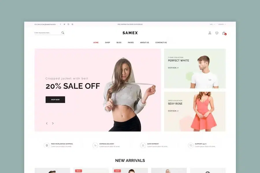 Samex – Clean, Minimal Shop WooCommerce WordPress Theme