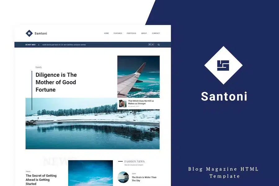 Santoni – Blog and Magazine HTML Template