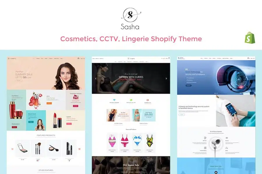 Sasha – CCTV, Bikini, Cosmetic Shopify Store