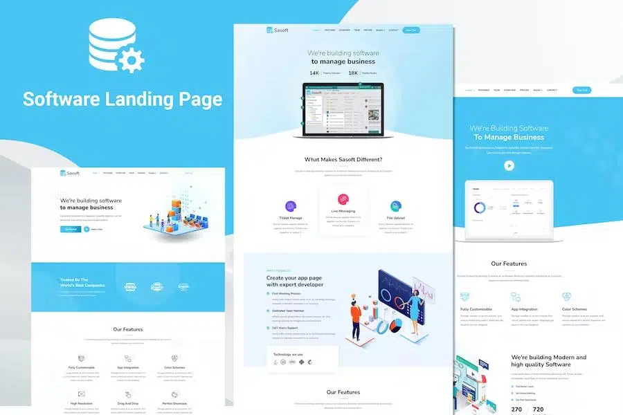 Sasoft – Software Landing Page