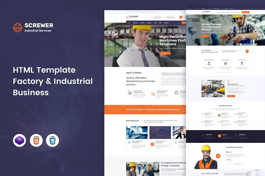 Screwer – Factory & Industrial Business HTML Template