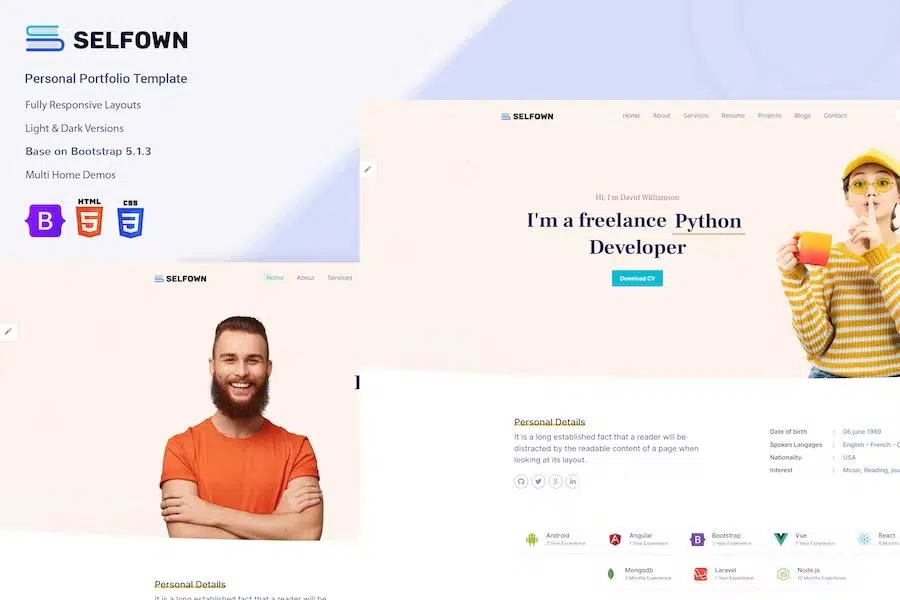 Selfown – Personal Portfolio Bootstrap 5 Template