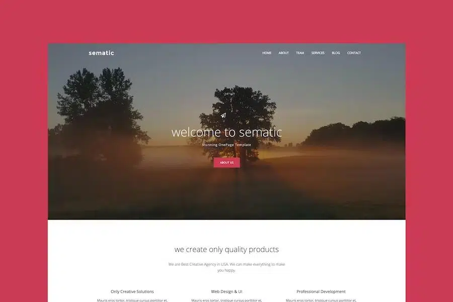 Sematic – One Page Joomla Template