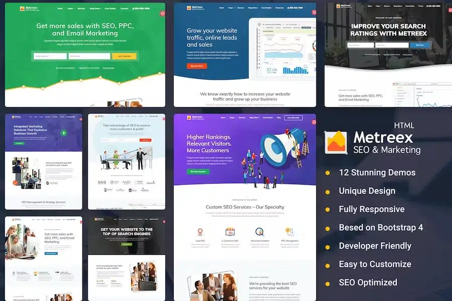 SEO & Digital Marketing Agency Landing Page Template – Metreex