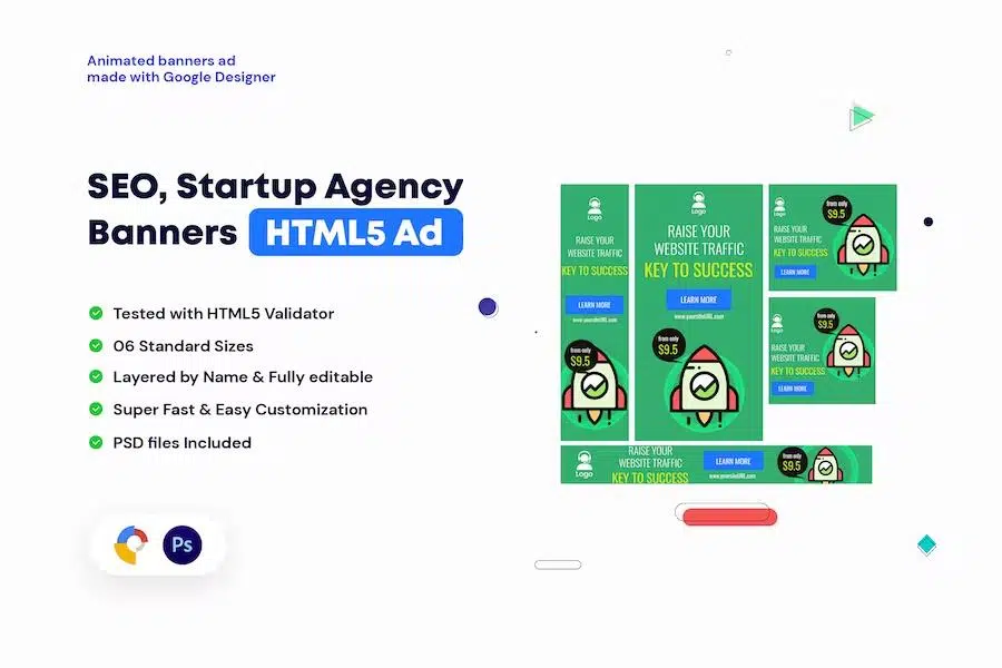 SEO, Startup Agency Banners HTML5 Ad