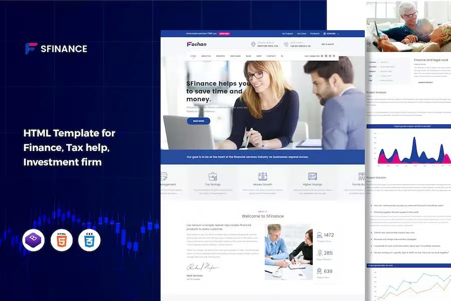 SFinance – Business Consulting and Professional Services HTML Template