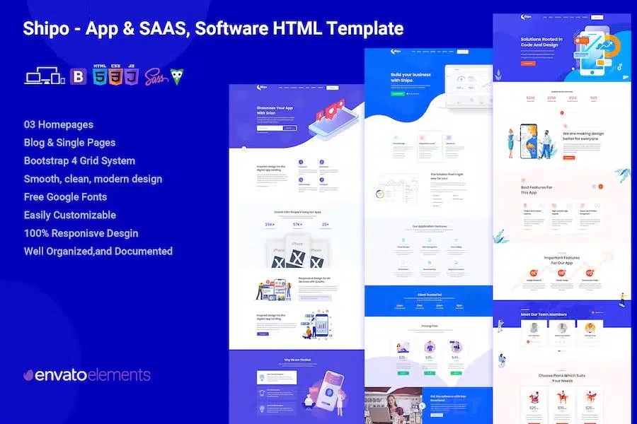 Shipo – App, Software & SAAS Landing Template