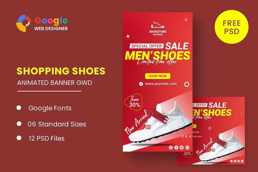 Shoes Ads Animated Banner Google Web Designer