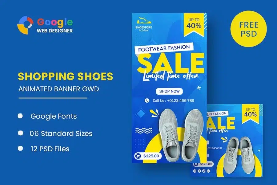 Shoes Products HTML5 Banner Ads GWD