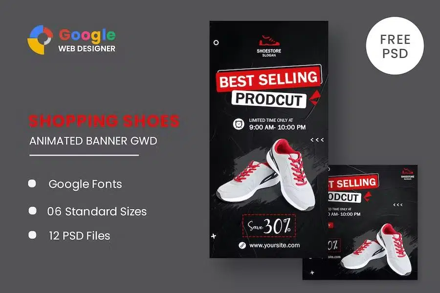 Shoes Sale HTML5 Banner Ads Google Web Designer