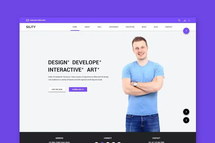 Sility – vCard, CV & Resume HTML Template