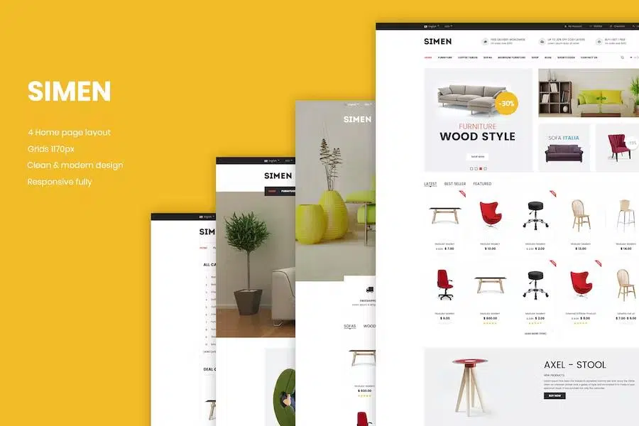 Simen – Responsive eCommerce Bootstrap Template