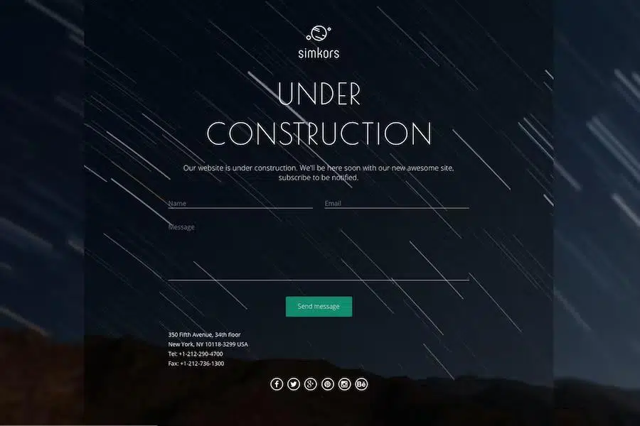 SimKors – Creative Coming Soon & Maintenance Mode Template
