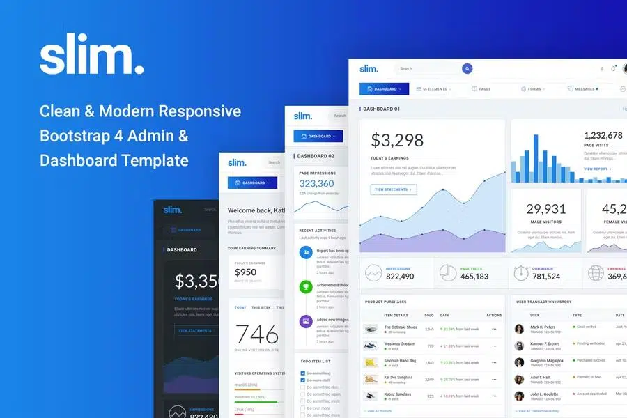 Slim – Modern & Clean Responsive Bootstrap 4 Admin Dashboard Template