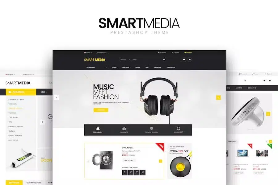 Smart media Responsive Prestashop 1.6,1.7 Theme