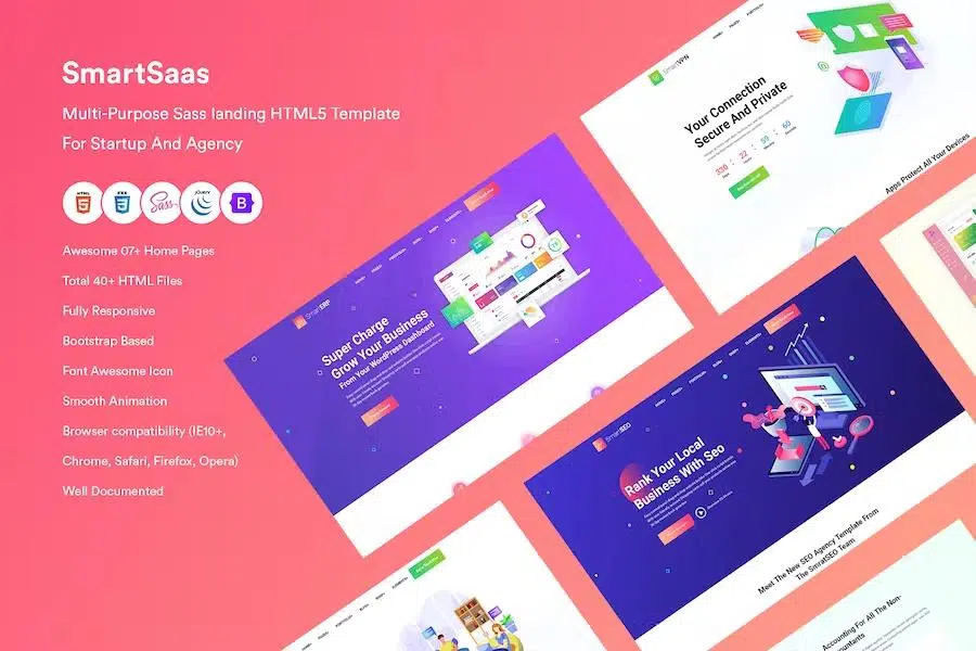 SmartSaas-Multi-Purpose Sass landing HTML5 Template For Startup And Agency