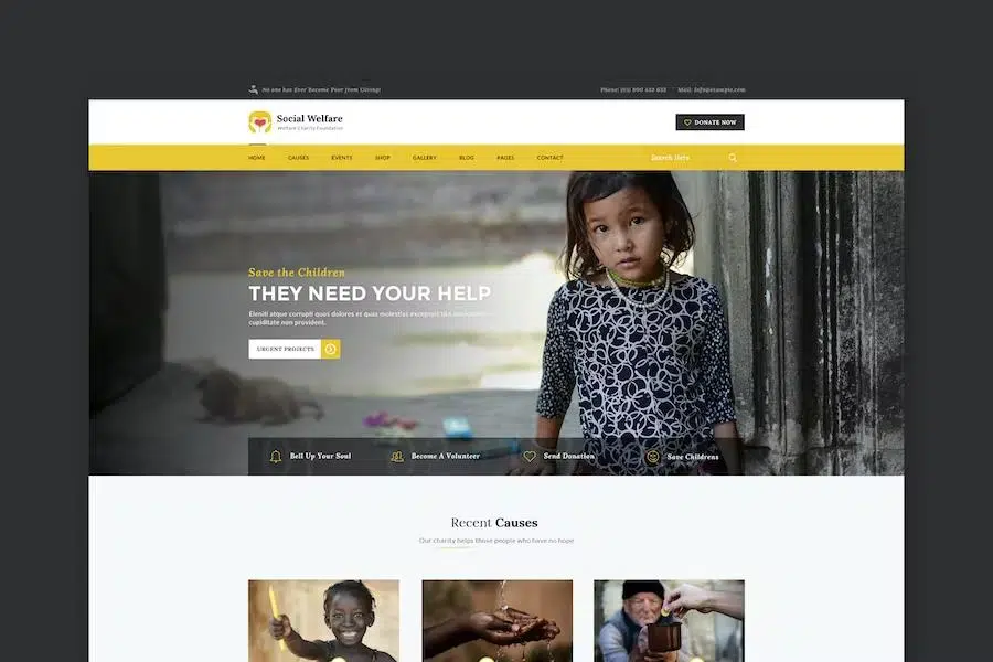 Social Welfare – Charity & Non-Profit HTML Template