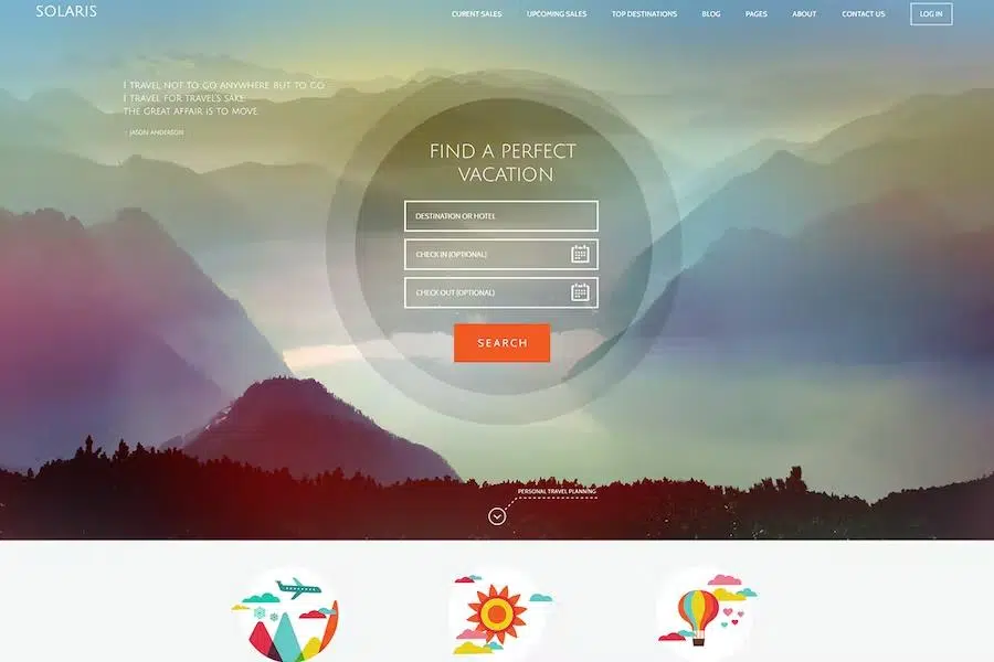 Solaris – Travel Agency Site Template