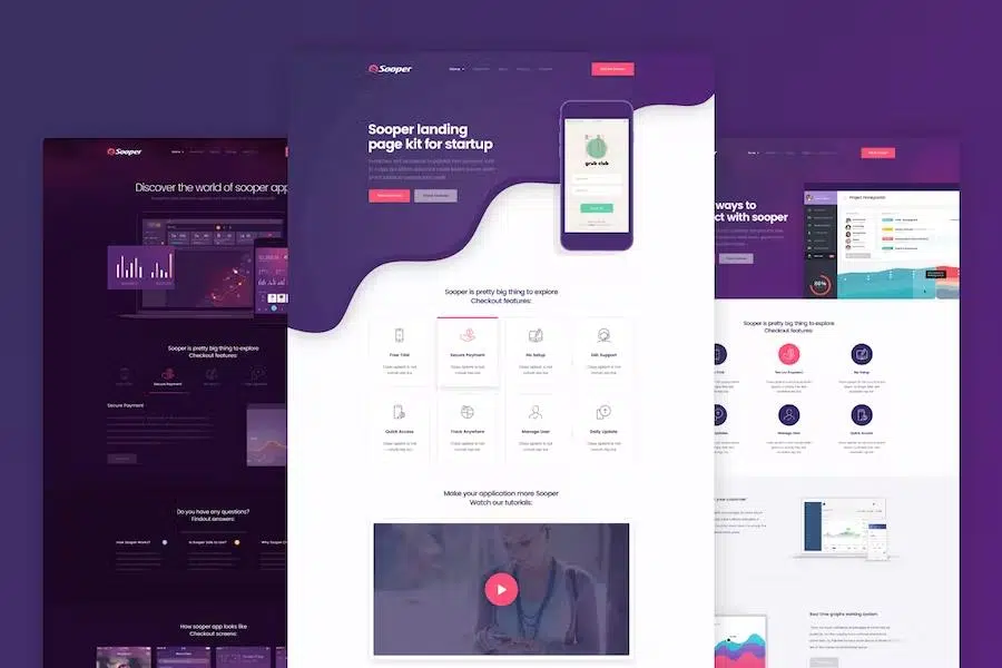 Sooper – Mobile, Desktop, Web App Showcase HTML Template