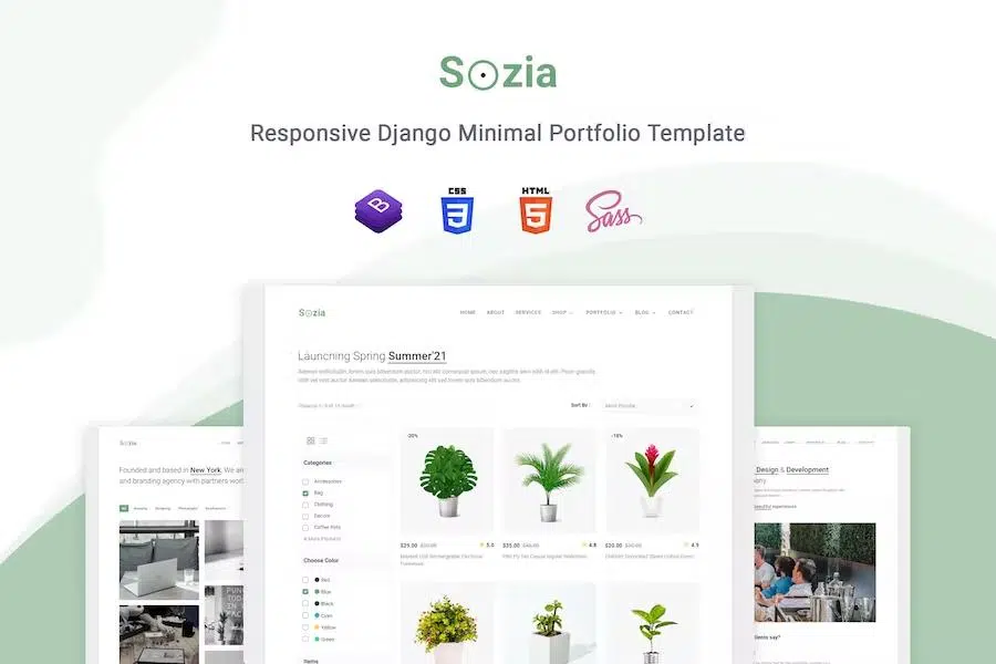 Sozia – Django and Flask Minimal Portfolio Template