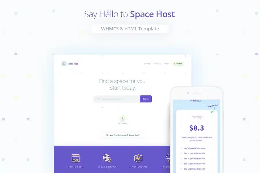 Spacehost WHMCS & HTML Landing Page