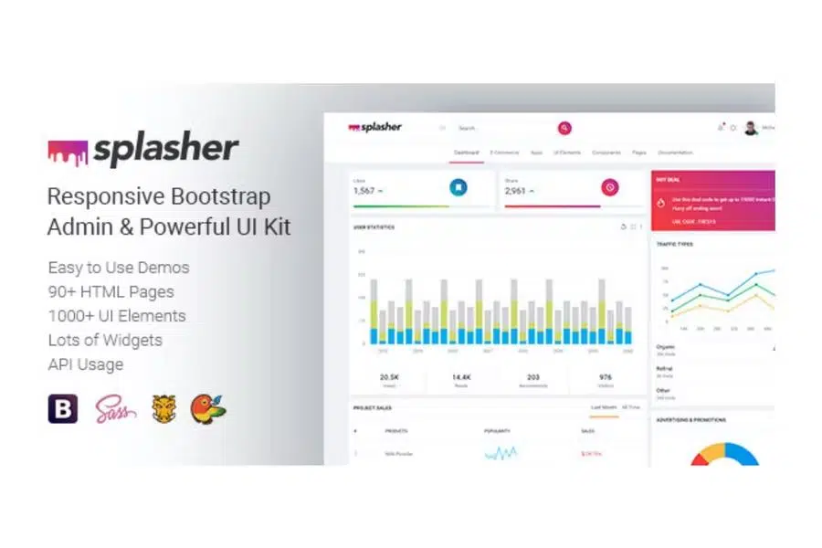 Splasher – Responsive Bootstrap Admin & Powerful UI Kit