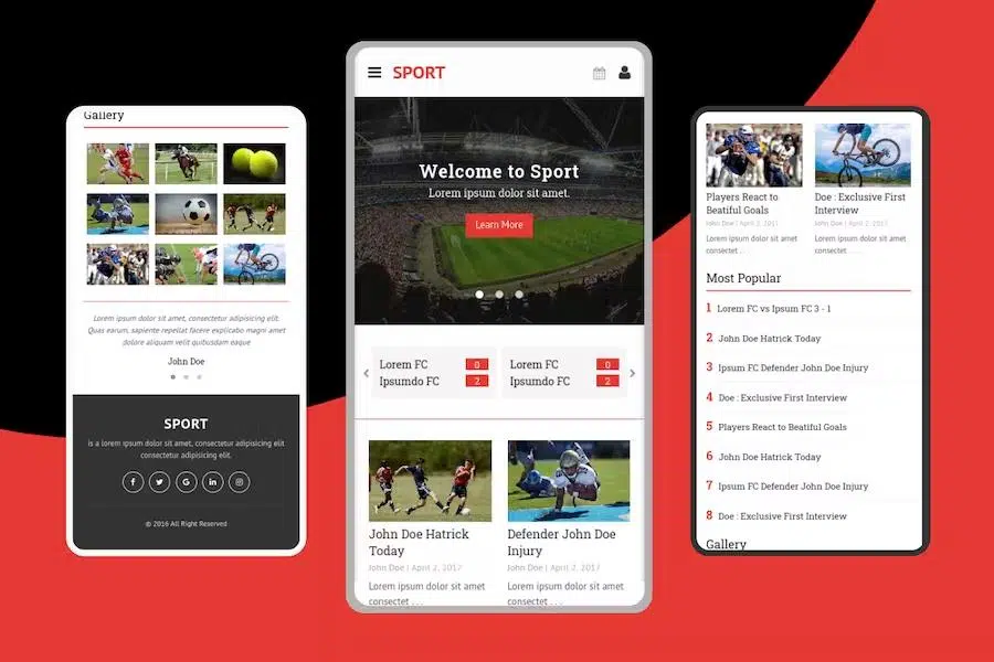 Sport – Responsive Mobile Template