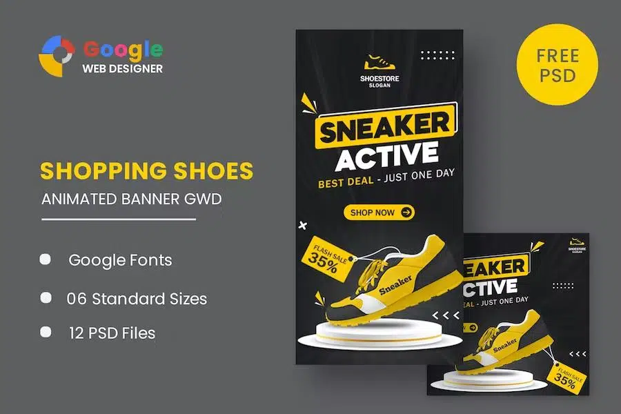 Sport Shoes HTML5 Banner Ads GWD