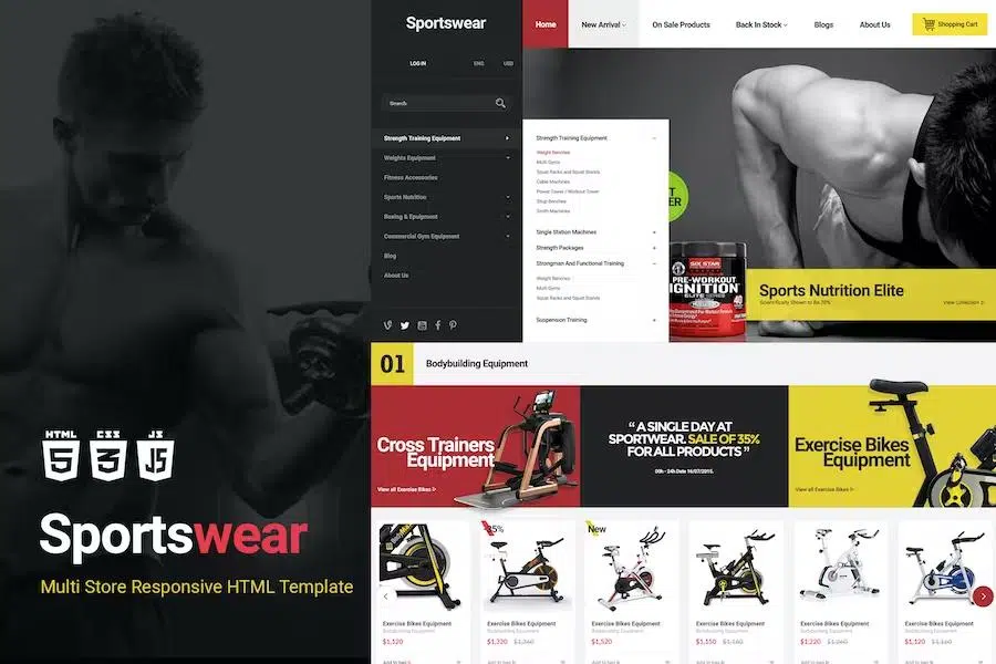 Sportwear – Multi Store Responsive HTML Template