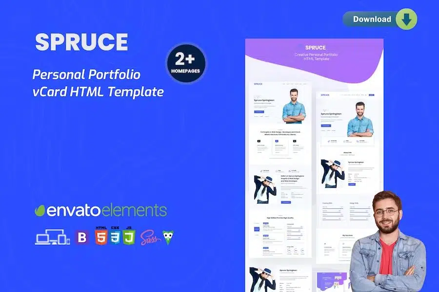 Spruce – Personal Portfolio and vCard Template