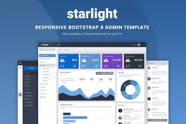 Starlight Responsive Bootstrap 4 Admin Dashboard Template