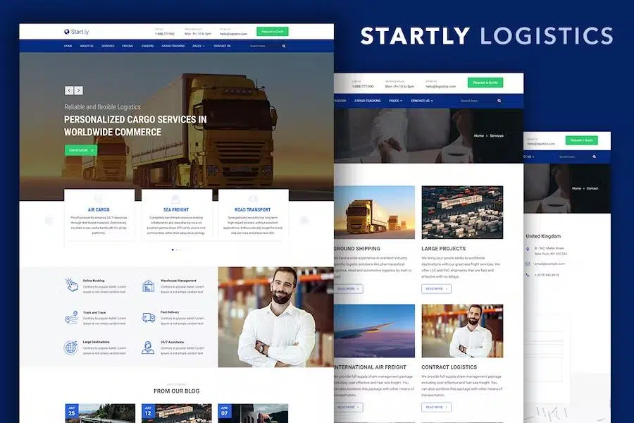 Start.ly – Logistics, Cargo & Transportation Website Template