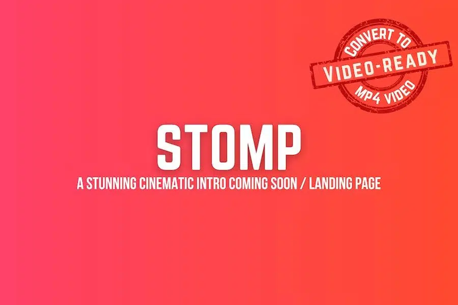 Stomp – Typographic Intro Coming Soon Template