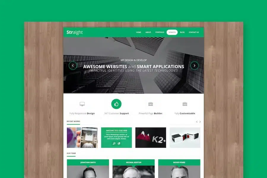 Straight – Creative Flat HTML Template