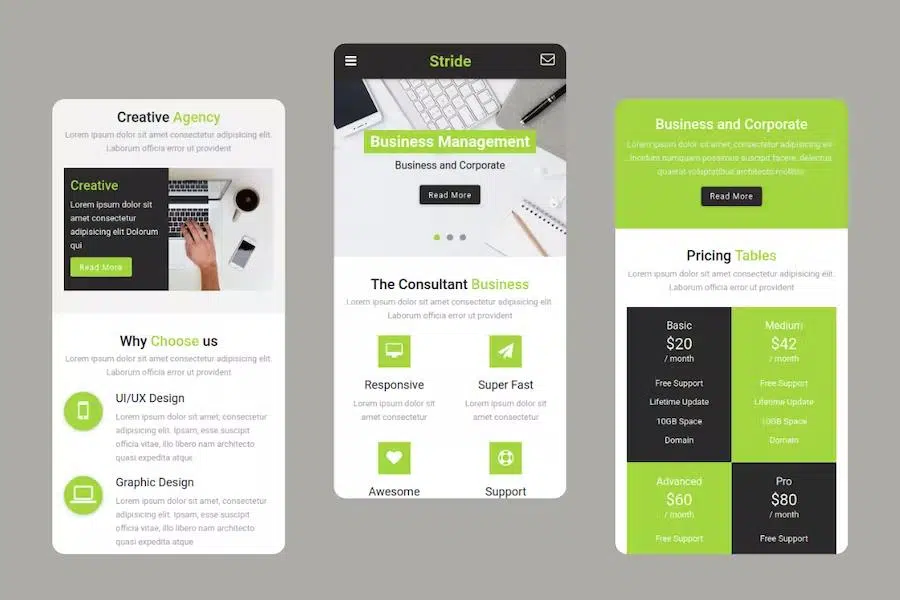 Stride – Business, Corporate and Agency Mobile Template