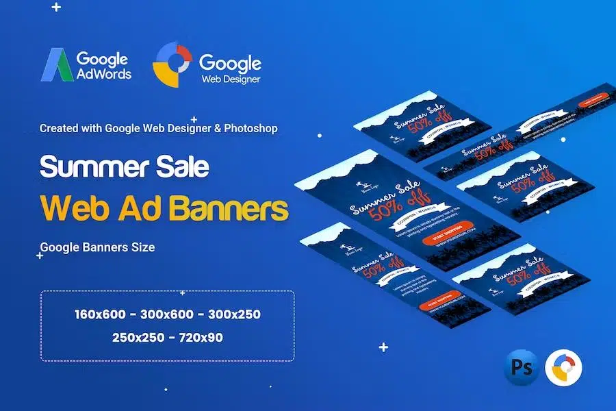 Summer Sale Banners Ad – GWD & PSD